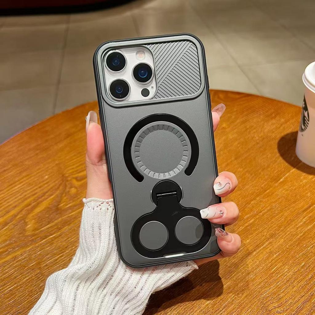 Armor Shockproof Magnetic Wireless Charging Protective Cover For Iphone 16E 16 15 14 13 17 Pro Max Plus Air Bracket Case