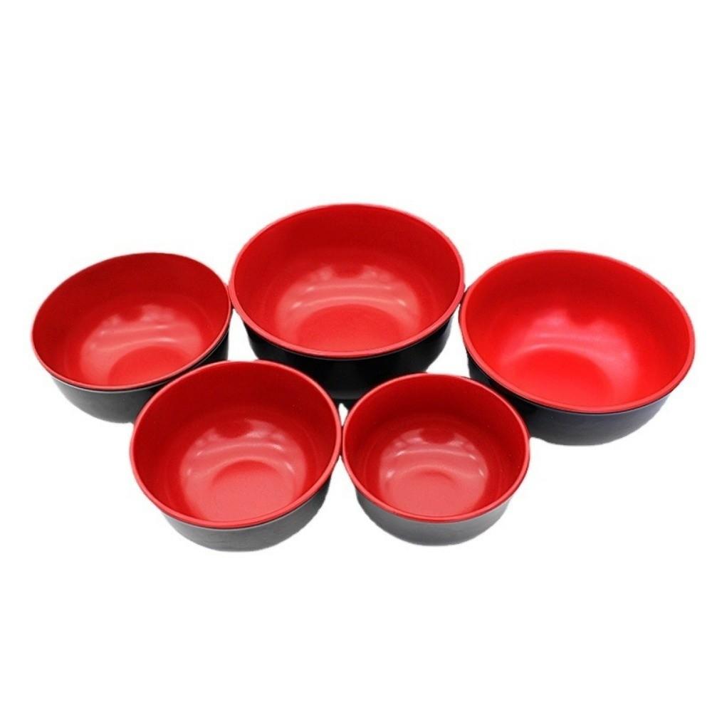 Black Red Food Containers Imitation Porcelain Soup Bowl New Melamine Bowls Dishware