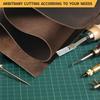 Coffee-brown stiff 2mm genuine oil-waxed crazy horse leather, full-grain cowhide for crafting vintage-style backpacks, wallets,