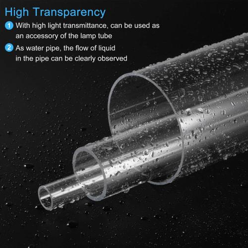 uxcell Clear Rigid Acrylic Pipe, Round Tube for Lamps and Lanterns, Water Cooling Systems, 12mm Inner Diameter, 16mm Outer Diameter, 45cm Total Length