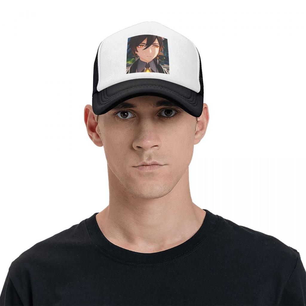 Zhongli Genshin Impact Бейсболка WoUnisex Унисекс Дышащая аниме-игровая шляпа дальнобойщика Уличная одежда Snapback Кепки летние шапки