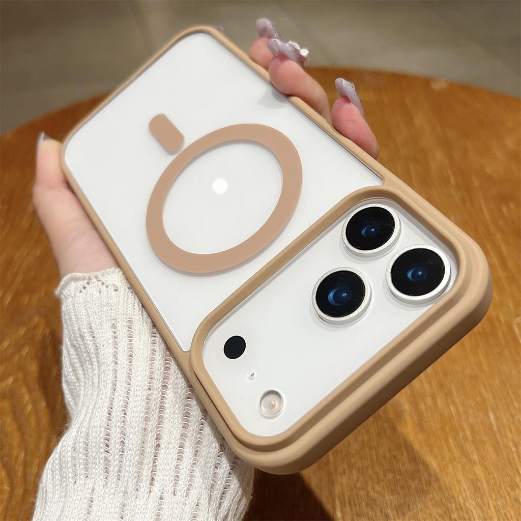 Чехол Magsafe для iPhone 17 AIR 16 E 15 14 13 12 11 ProMax Акриловая Жесткая Защитная Крышка Матовый Леденец Беспроводная Зарядка Прозрачный