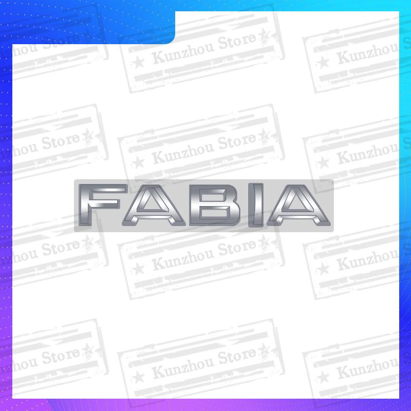 DCLR3 1PCS Metal For Skoda Octavia Yeti Rapid Kodiaq Karoq 4X4 Fabia Kamiq Superb VRS Logo Bright Silver Emblem Car Rear Trunk Sticker