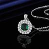 2025 European and American Three Piece Set of High-end Grandmother Emerald Necklace Pendant Ring Earrings Full Diamond Women's Jewelry