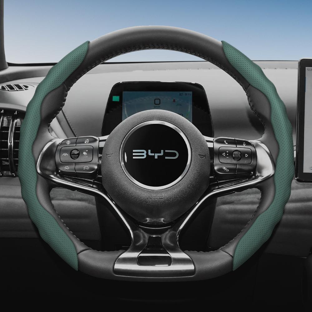 Подходит для чехла на руль Byd с волнистым спортивным дизайном, дышащая кожа, сегментированный, нескользящий, впитывающий пот, подходит для