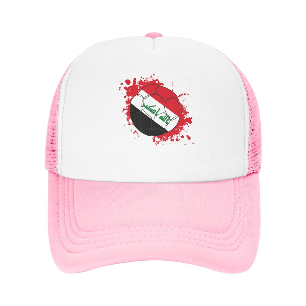 Iraq Flag Iraqi Soccer Football Mesh Baseball Caps Unisex Fashion Trucker Hat Hat Adjustable Summer Trucker Hat