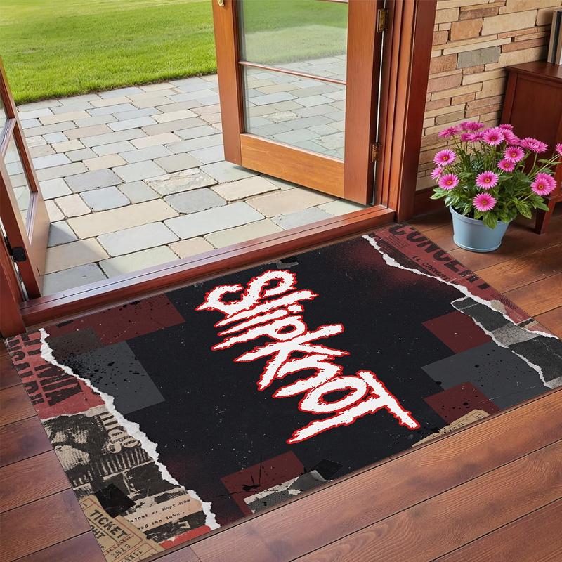 Slipknot Print Crystal Velvet Plush Rug Wear?Resistant Anti?Slip Floor Mat For Indoor Household Decoration