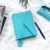 [blue Bloom] A6 Planner Cover with Bookmark, Stylish and Cute Blue Leather, Genuine Shrink-Embossed Leather, Made In Japan, Bb006 (Blue Beetle)