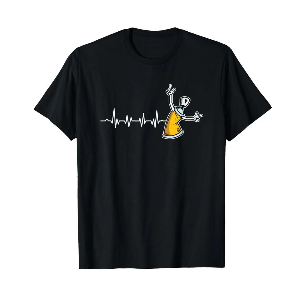 Graffiti Spray Paint Heartbeat Painting Urban Hip Hop T Shirt Vintage Designer Clothes Streetwear Breathable Stretched