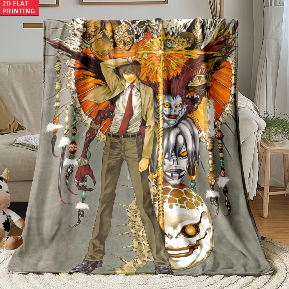 Anime Yagami with Chains Print thin Flannel Blanket for Living Room,Sofas Blankets,Lunch Break,blankets fluffy blanket