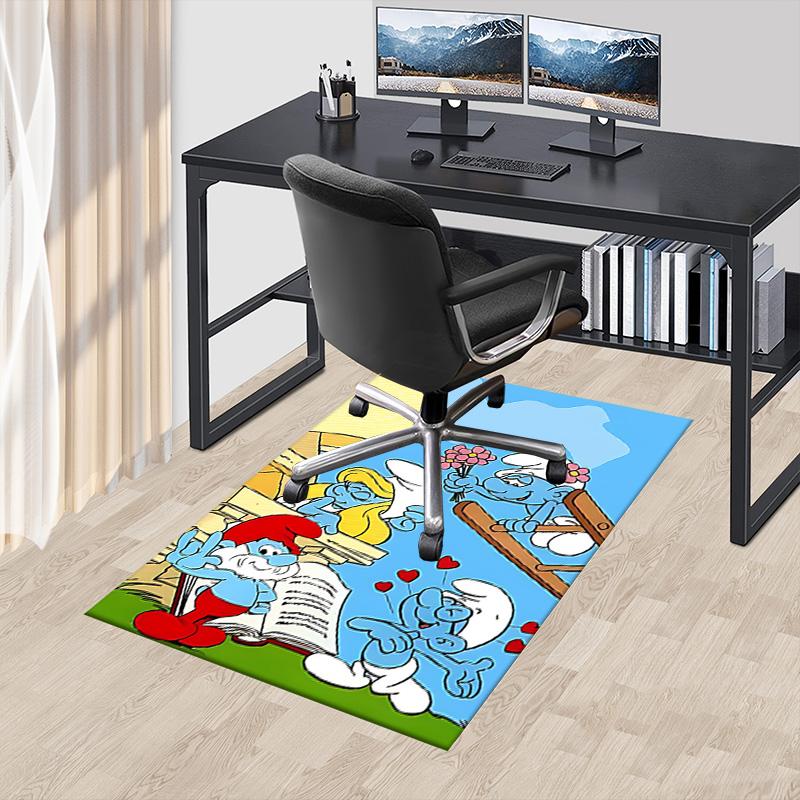 1pc Smurf Village Adventure Carpet for Playroom Bedroom Living Room Sofa Home Decor,kids Game Area Rug Non-slip Floor Mat Y72394