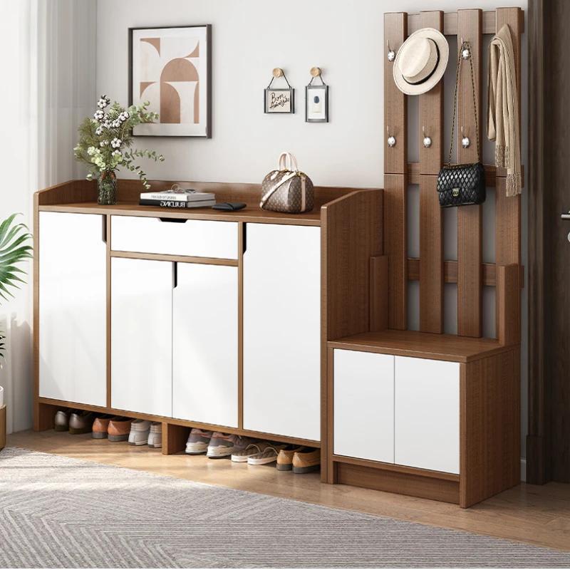 Многоуровневая простая деревянная полка для обуви, вертикальный органайзер для хранения, шкаф, прихожая, полка для обуви, минималистская мебель