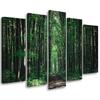 Five Piece Picture Canvas Print Forest Green Nature