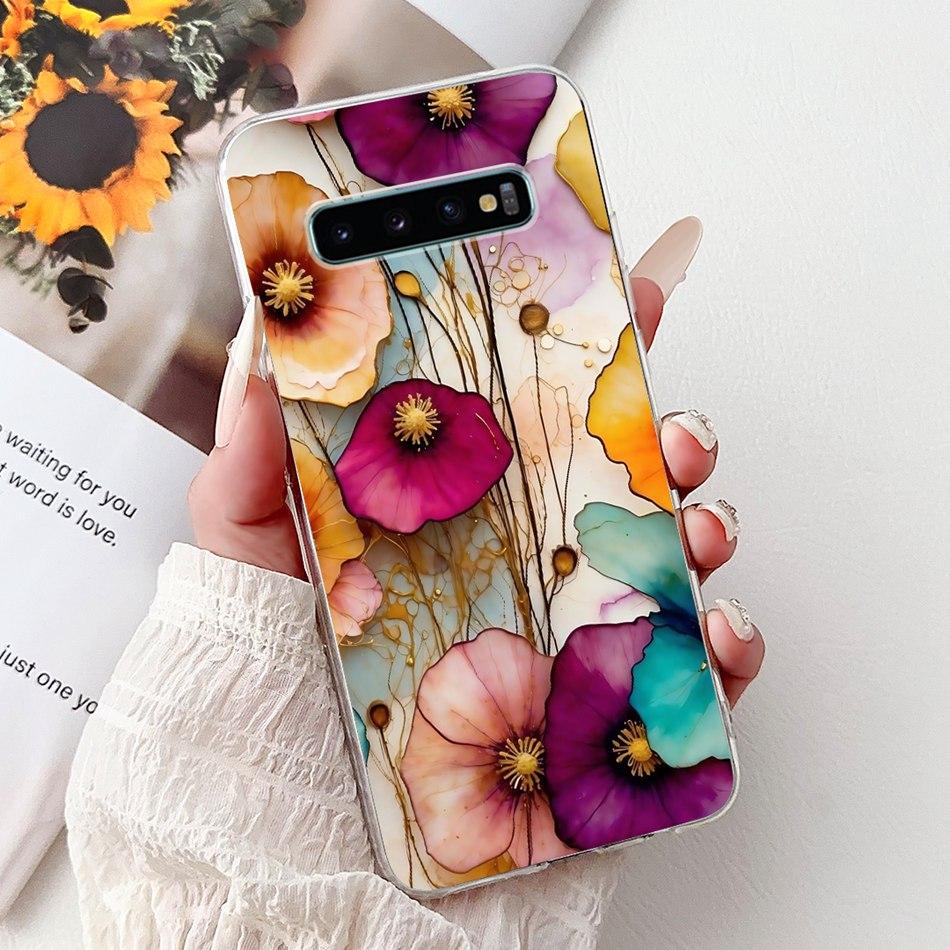 Для Samsung Galaxy S10+ S10 S10e Элегантный Цветочный Бабочка Чехол для Телефона Для Samsung S10e S10 Plus S 10 4G Мягкий Силиконовый TPU Чехлы