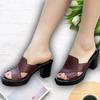Fashion Comemore Summer 2025 New Women's Sandals and Slippers Thick Heel Mother High-heeled Casual Women Shoes Platform Sandal Footwear