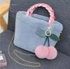 Fashion Women Handbags Winter Furry Ladies Soft Plush Clutch Purse Shoulder Bags Fashion Female Cherry Pendant Messenger Bag