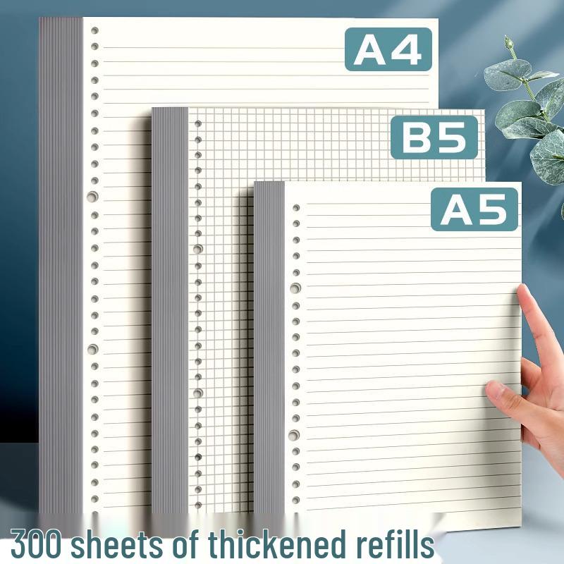 A5/B5 Refillable Loose-Leaf Binder Core & Detachable Grid Notepad
