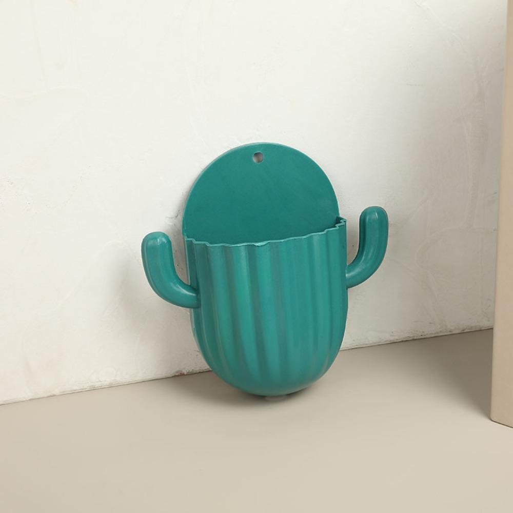 Аксессуары для ванной комнаты Самоклеящаяся полка для хранения Кактусовый крючок Органайзер для бритвы Держатель зубных щеток