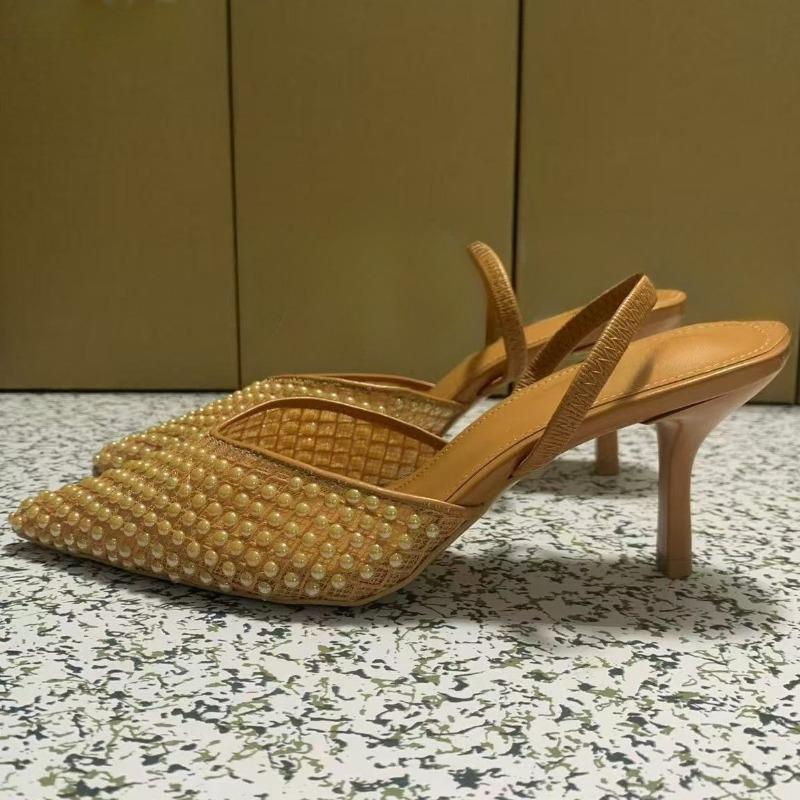 Fashion Summer High Heels Women Slingback Sandals New Design Two Ways To Wear Pointed Toe Brand Hollow Out Party Prom Shoes for Lady