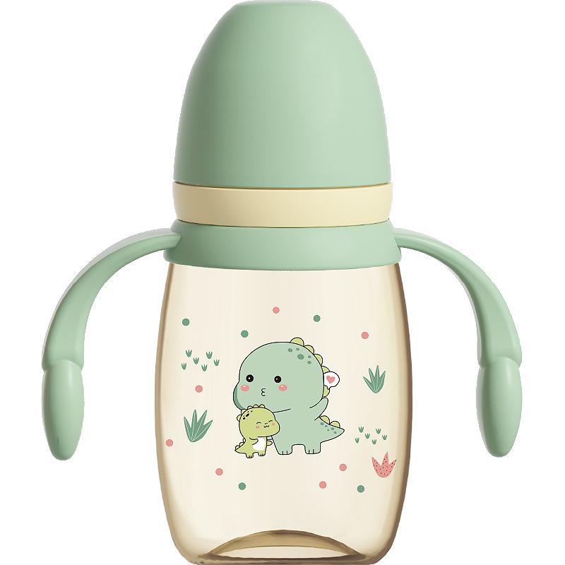 Стакан для воды Babixiang PPSU широкого калибра для детей 1-3 лет, с мультяшным дизайном, с двойной ручкой, с защитой от падения