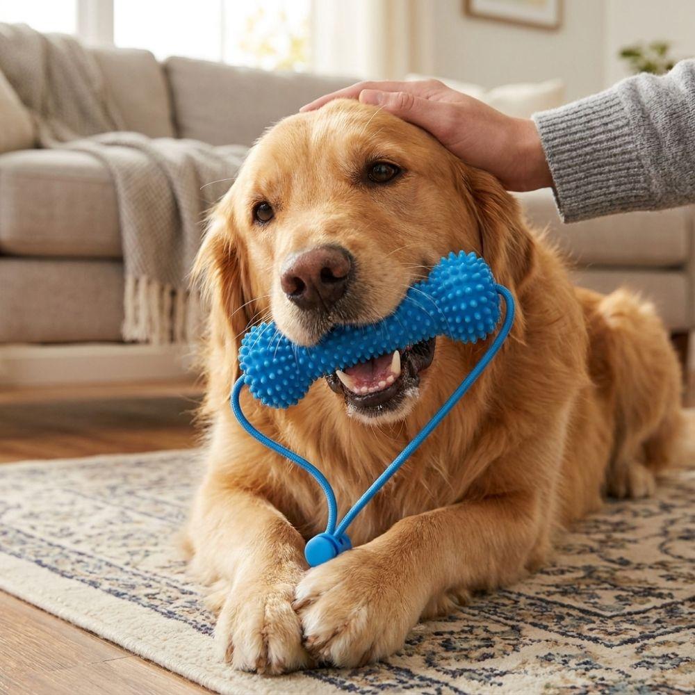 Bite-Resistant Pet Teeth Cleaning Toy with Rope Interactive Dog Toy Dog Chew Stick Interactive Tug