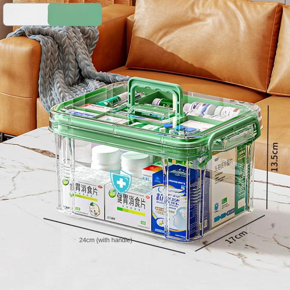 Коробка для таблеток 1 шт., большая емкость, аптечка, бытовое хранение лекарств, многослойная классификация, бытовая аптечка