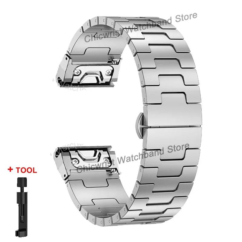 Быстросъемный титановый ремешок для Garmin Fenix 8/7X/6X/6XPro/5X/5XPlus 3 3HR 26 мм металлический ремешок для часов с застежкой для Descent Mk1 Mk2 Enduro