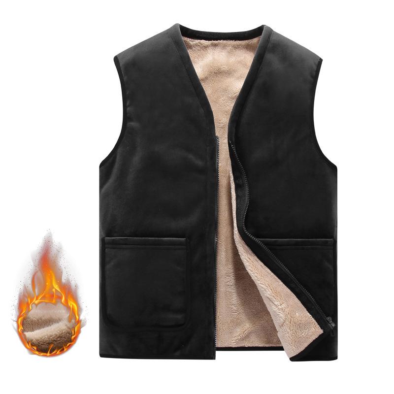 Men 'S Fleece Plus Size Vest Casual Vest Warm And Cold -Proof Inner Casual Sleeveless Vest