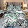 Tropical Rainforest 3D Printed Bedding Three-Piece Plant Flower Quilt Cover
