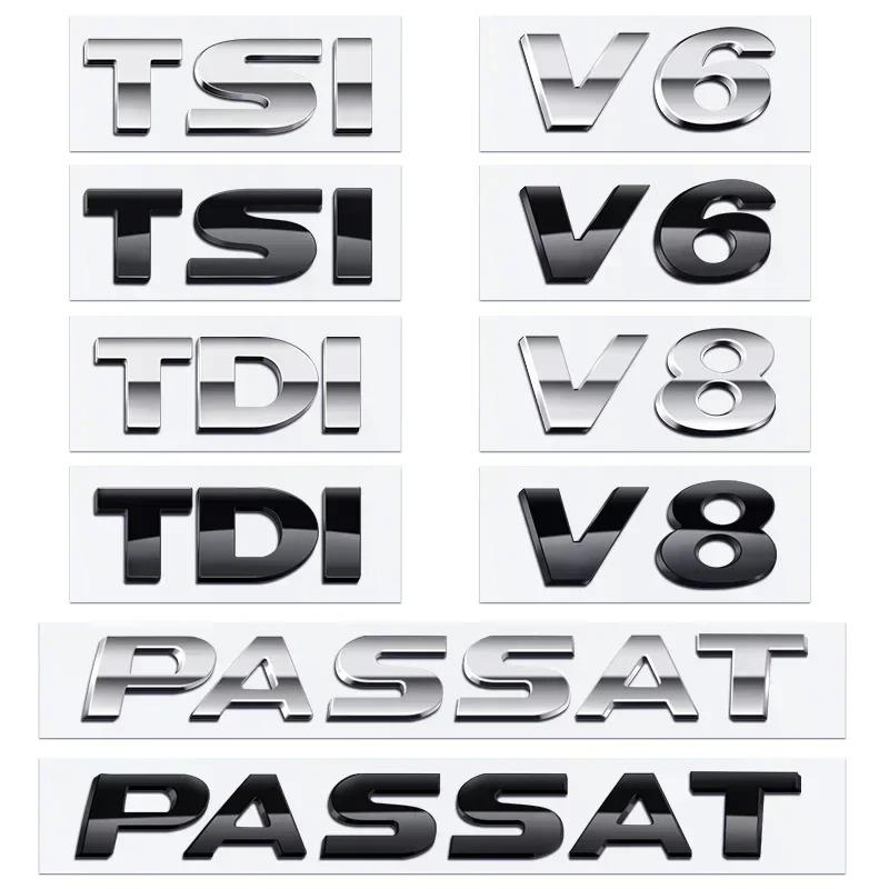 T25ABS TSI TDI V6 V8 Letters Emblem Decoration Rear Trunk Stickers For Volkswagen Passat B5 B5.5 B6 B7 B8 Car Styling Accessories ISWJ0