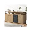 Buffet - MUVOE - 150x35x75.9 cm - 3 tiroirs - 3 portes - Marron