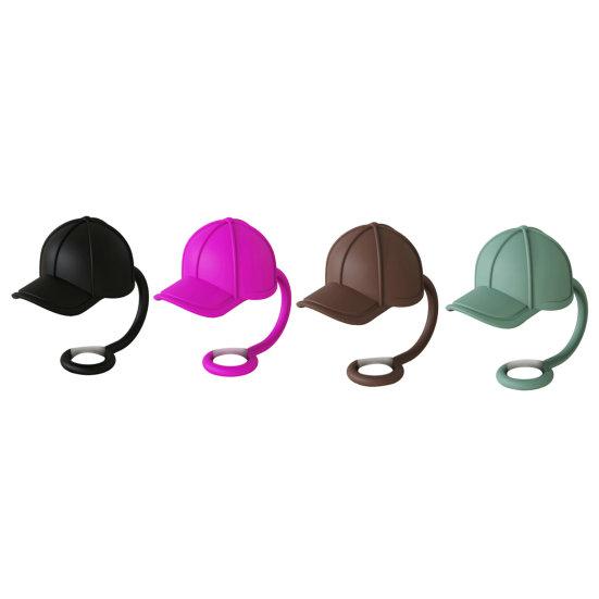 4Pcs Straw Cover Cute Hat Silicone Straw Toppers Dustproof Splashproof Straw Lid Water Bottle Accessory