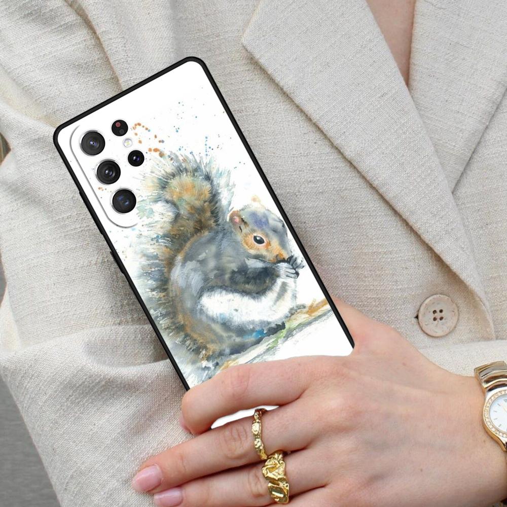 Cute Animal Squirrel Cell Phone Case for Samsung Galaxy S26 Ultra S25 S24 S23 S22 S21 S20 Note10 Cover