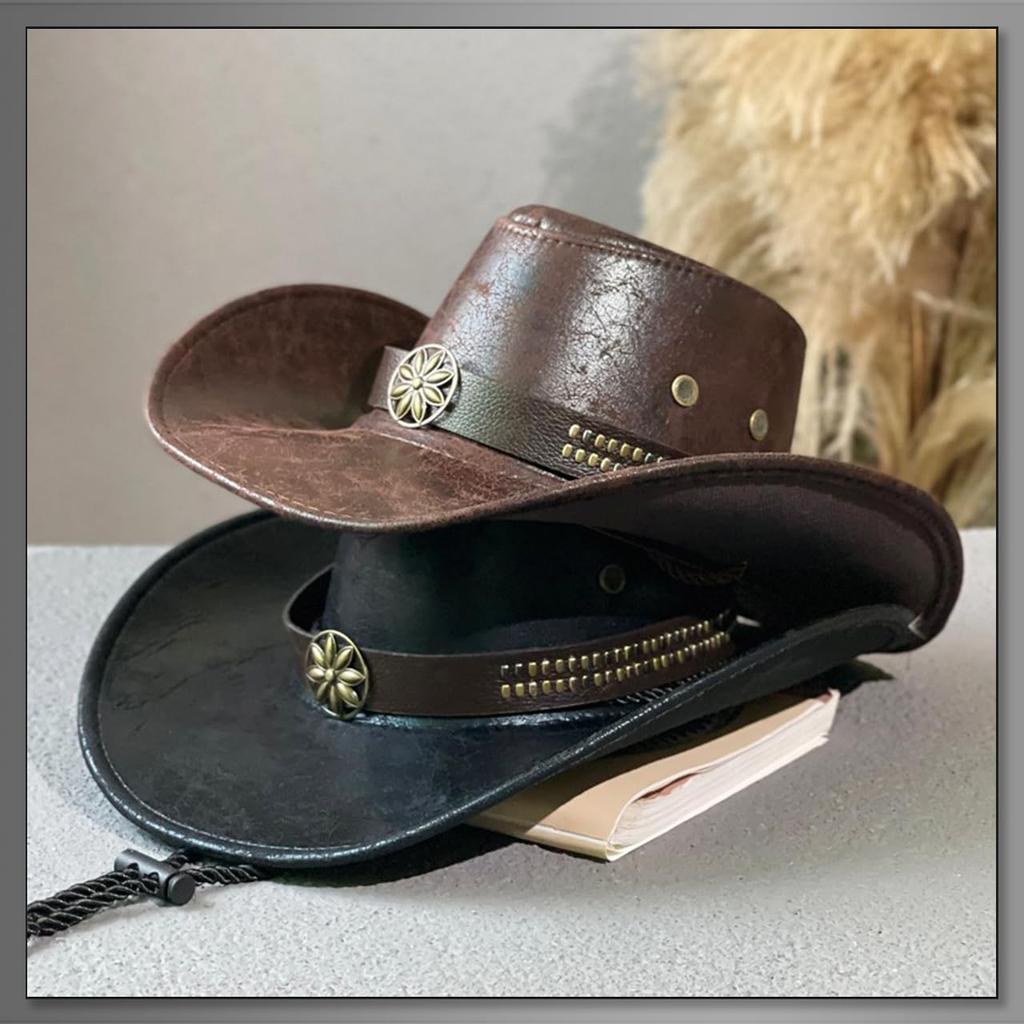 Buzz Selection Ковбойская эмблема Стильный и крутой для улицы и CAQ992 Шляпа, Мероприятия, Мужской Женский, (Кофе)