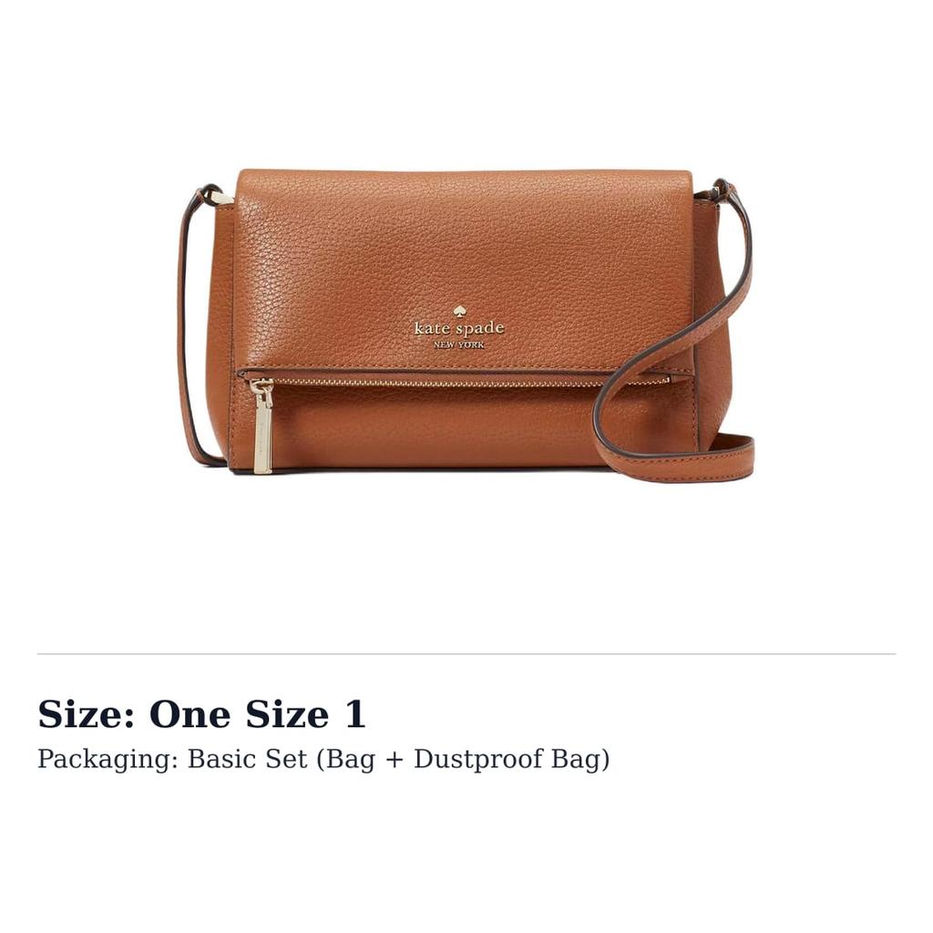 Kate Spade Leila Litchi Grain Leather Shoulder Bag, Crossbody Bag Mini Women's Gingerbread KE487-200