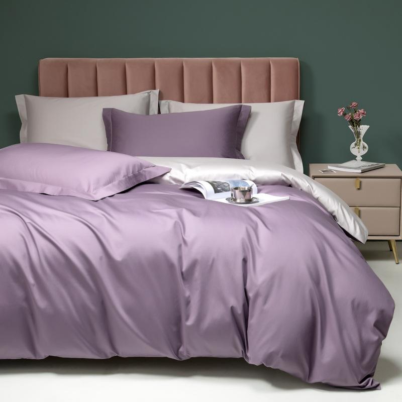 High-end Four-piece Set Class A 100S Long-staple Cotton Solid Color Pure Cotton Four-piece Set