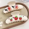 Korean Style Rhinestone-inlay Hair Claw Iridescent Acrylic Hair Claw Women Shark Clip  Head Wear