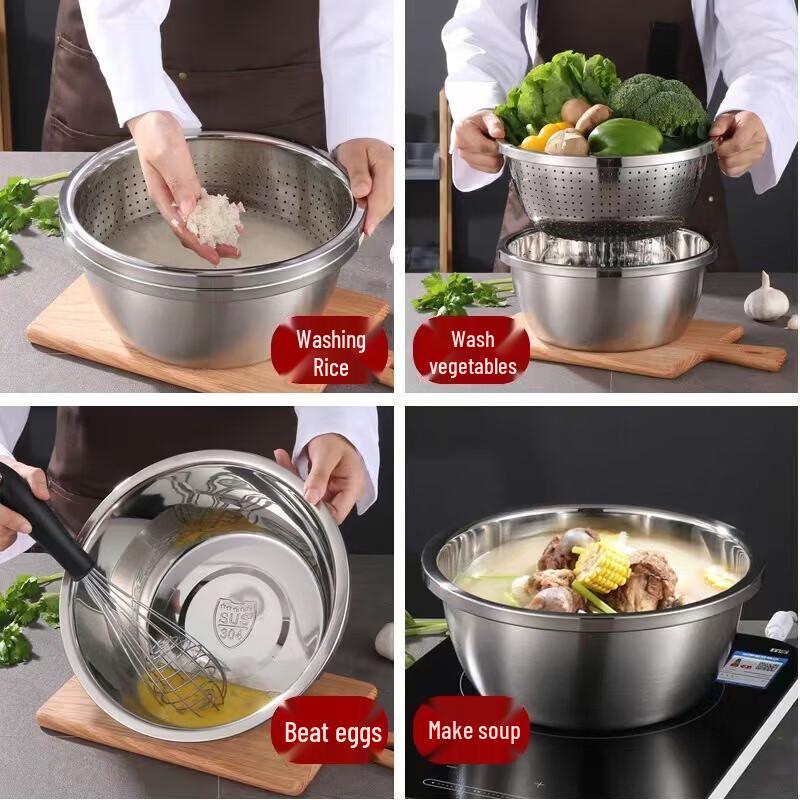 Fuao 304 Stainless Steel Fine Mesh Colander