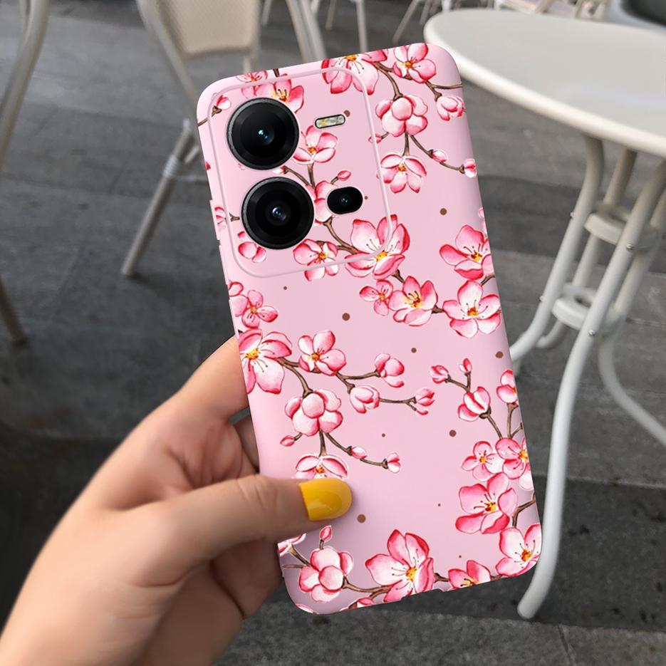 Чехол для Vivo V25 V25e Милый Модный Мультяшный Девочки Подсолнух Мягкий Силиконовый Чехол для Телефона Для Vivo V25 V 25 VivoV25e Задняя Крышка Coque