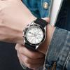 New Blue Light Glass Men's Watch Steel Band Quartz Digital Scale Three Eyes Fashion Quartz Wrist Watch