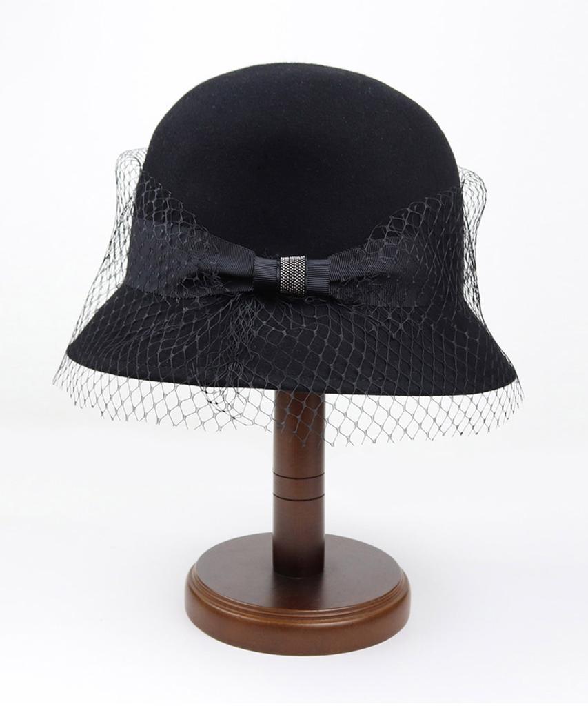 Kaliseumontapone Lucia Wool Veil Beaded Cloche Hat