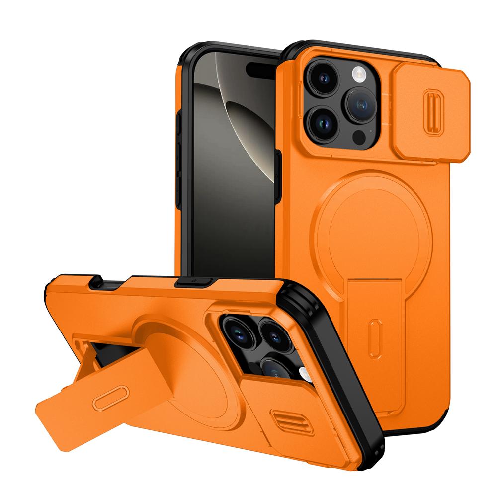 KEYSION Противоударный магнитный чехол для iPhone 16 Pro 16 Pro Max со сдвижной защитой камеры, подставкой и поддержкой беспроводной зарядки, задняя крышка для телефона