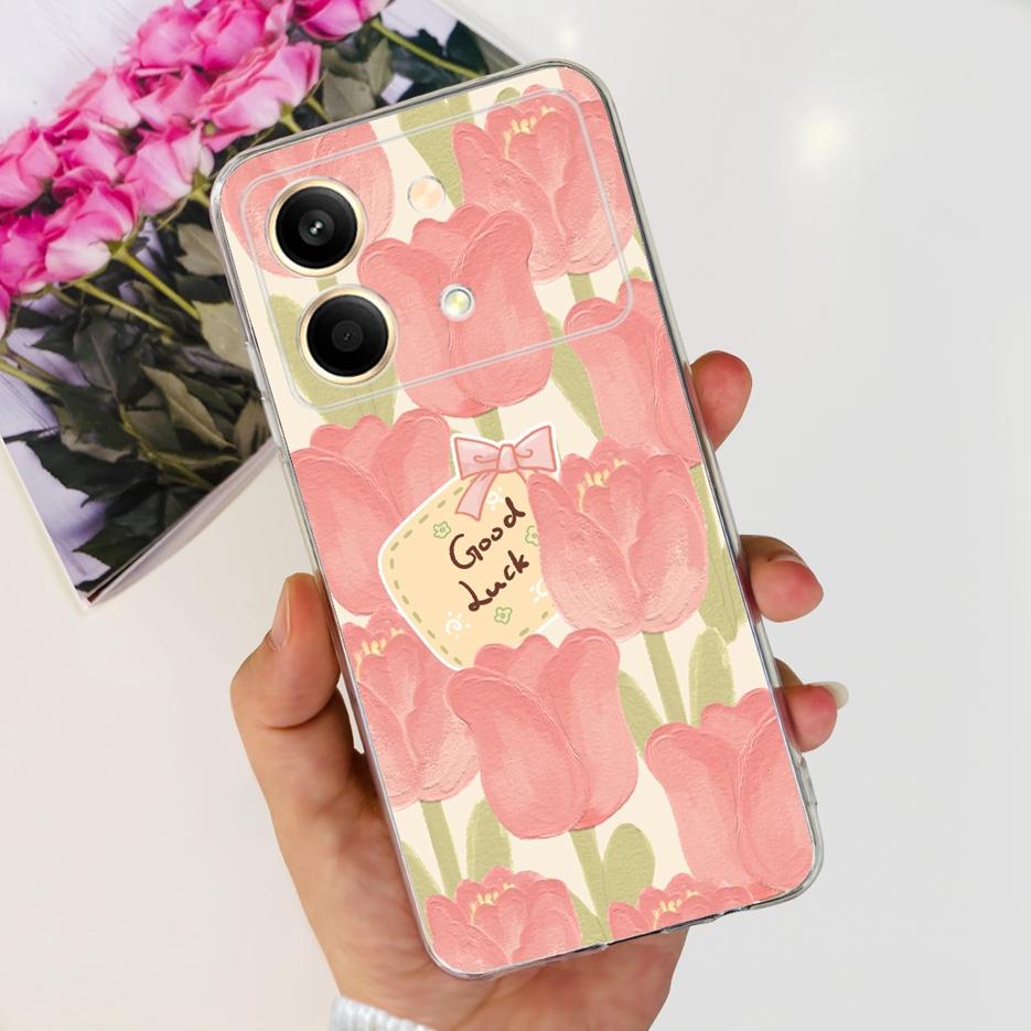 Чехол для Xiaomi Poco X6 Pro 5G Новый модный окрашенный чехол Прозрачный силиконовый чехол для телефона для Xiaomi Poco X6 Neo PocoX6 Pro Мягкие чехлы