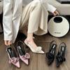 Fashion Flower Fashion Women's Pointed Toe High Heels 2024 Luxury Brand Slingback Women's High Heels Women's Slippers Sandals