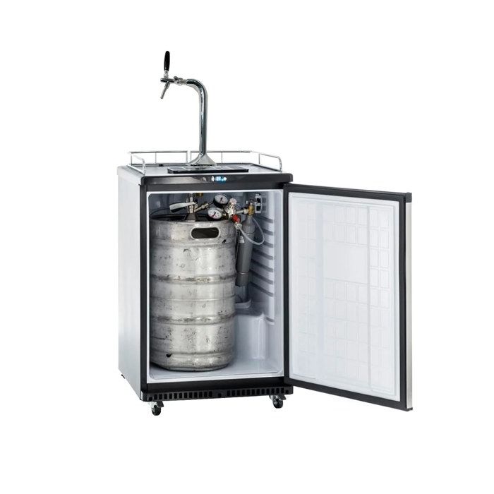 Kegerator, Réfrigérateur pour fût à bière, Frigo fut biere - jusqu'à 50 L de fûts (bar à bière), incl. Colonne de distribution Robin
