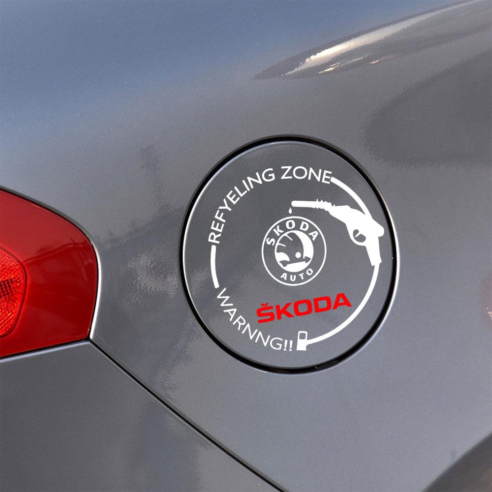 1Pcs Car Styling Reflective Vinyl Body Side Fuel Tank Cap Stickers For Skoda Octavia MK2 MK3 3 A7 Vrs Fabia Karoq Kodiaq Superb