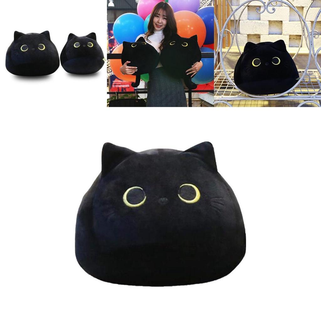Delightful Black Cat Plush Toy Soft And Huggable Stuffed Pillow For Little Ones