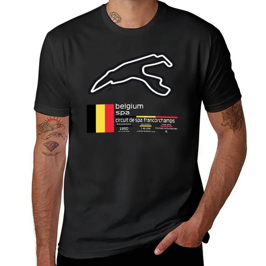 Circuit De Spa-Francorchamps F1 Рекорды Футболка Графическая футболка Винтажная Футболка на заказ Мужская одежда Футболки для мужчин - Мужская...