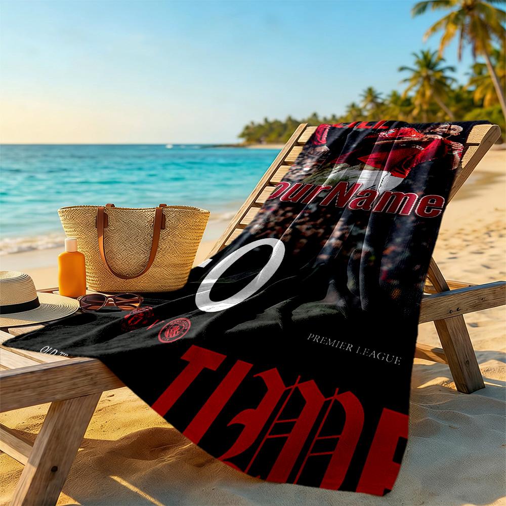 Manchester Customize Your Name Beach Towel Super Soft Microfiber Quickdry Fabric Suitable for Swimming Gym Camping Yoga Vacation