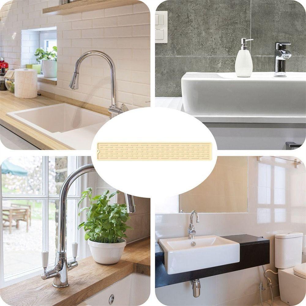 Faucet Wraparound Splash Catcher Faucet Absorbent Mat Silicone Drain Pad Silicone Faucet Mat